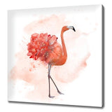 Flamingo With Flowers Canvas Art Print Wall Hanging Handmade Home Decor Customised Gifts Colourful Animals Wall Art Fast Free UK Delivery