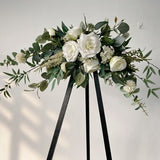 White & Green Wedding Flowers, Rose Eucalyptus Flower Swag, Wedding Altar/Welcome Sign Flower, Silk Flower Swags, Small Wedding Arch Flowers
