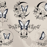 Butterfly Svg, Floral butterfly svg, Butterfly flower svg, Moon svg,Moon Decoration, Butterfly Files for Cricut Silhouette