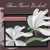 Glomm Flowers Brushset for Procreate (15 brushes) - Commercial License included