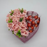 Personalised Velvet Hat Box Gift Lindt Lindor & Yankee Candles Roses