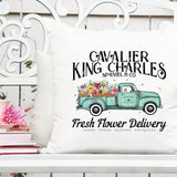 Cavalier King Charles - Dog Flower Delivery Truck - Sublimation/Printable Design | Instant Download | Sublimation | Printable | PNG