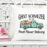 Giant Schnauzer - Dog Flower Delivery Truck - Sublimation/Printable Design | Instant Download | Sublimation | Printable | PNG