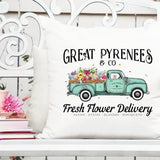 Great Pyrenees - Dog Flower Delivery Truck - Sublimation/Printable Design | Instant Download | Sublimation | Printable | PNG