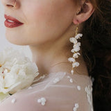 Flower Earrings, Bridal Earrings, Wedding Earrings, Statement Earrings, Bride Earrings, Drop Earrings, Floral Earrings, Silk Flower Earrings