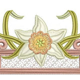 Daffodil Flower Border Embroidery Motif - 23 - Embroidery Favourites by Sue Box