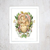 Print Blooming baby | Poster Anatomical and Botanical painting Pregnancy | Flowered Foetus | Baby Shower, Child Birth, Doula, Midwife