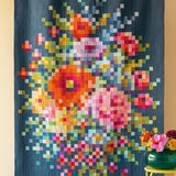 Tilda Solids Embroidery Flower Quilt Kit- 63.5*81.5in finished size quilt kit and pattern- optional batting and ready-to-sew fabric kit