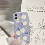 Purple and White Flower Case for iPhone11, iPhone 11 Pro, iPhone 11 Pro Max, iPhone 12, iPhone 12 Pro Max, iPhone 13, iPhone 14
