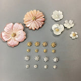 20pcs 3mm/5mm 18K Gold Plated Brass Flower Stamen Charm Pendants SJT005