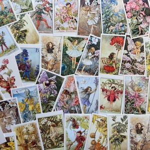 Vintage fairy art postcards, assorted designs with floral and winged characters
