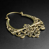 Regal Floral Brass Plug Hoops | Plug Hoops For Stretched and Pierced Ears | FREE Delivery Available! | Brass Plug Hoops | Ear Gauges