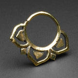 Lotus Flower Brass Seamless Septum Ring | Septum Rings & Septum Piercing Jewellery | Nose Piercing | FREE Delivery Available!