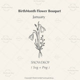 BirthMonth Flower SVG| Flower Svg | Birth Flowers Svg | Floral Svg|Bouquet svg|BirthMonth bouquet |Snow drop svg|January flower|Birthday svg