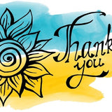 Ukrainian digital postcard. Thank you from Ukraine. Sunflower art. Printable quality PDF-file. Digital delivery.