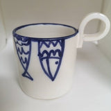 Pottery Mug, Ceramic Mug, Tea Mug, Fish Mug, Coffee Cup, Teacup, Unique Handmade Pottery, Tableware, FREE DELIVERY