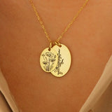 Multiple Flower Pendant Necklace by Caitlyn Minimalist ¥ Mother Daughter Birth Flower Necklace ¥ Personalized Mother's Day Gifts ¥ NM48