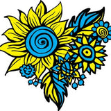 Ukrainian heart - floral clip-art. Vector graphics from Ukraine.  Printable quality PDF-file. Digital delivery.