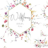Wildflowers Frames Watercolor Floral Clipart Wildflower Frames Border Clip Art Spring Summer Meadow Flowers Gold Frame Wedding Graphics PNG