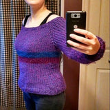Made to Order - Ramona Flowers Sweater - Sizes XS-XXL - Bi Pride Pullover - Options Off Shoulder Turtleneck - Purple Blue Pink Wool Jumper