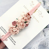Flower headband, dusky pink headband, baby headband, pink flower headband, photo shoot prop, wedding hair, christening band