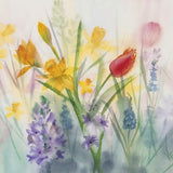 Watercolor painting spring flowers loose style. Nature inspired art. Unique original artwork. Beautiful gift for flowers lovers.