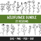 Wildflower Svg Bundle, Floral Svg Bundle, Wildflowers svg, Floral svg, Wild flower svg, flower sketch svg, flower svg