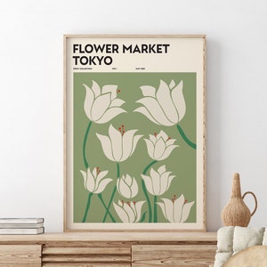 Tokyo Flower Market, Flower Market Prints, Flower Market Poster, Digital Download, Botanical Print, Matisse Flower, Flower Print