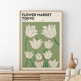 Tokyo Flower Market, Flower Market Prints, Flower Market Poster, Digital Download, Botanical Print, Matisse Flower, Flower Print