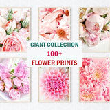 Set Of 100+ Flowers Wall Art Print, Flower Photo, Flower Digital Print, Roses Decor, Peony Print, Gerbera Art Print, Flower Instant Download