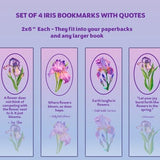 Iris Bookmarks | Set of 4 | Printable  | 6x2" | Digital Delivery | Flower Quotes