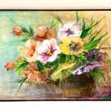 Original Painting - Pansies, varnished and ready to hang. For local delivery or pickup please contact the seller.