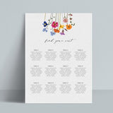 INSTANT | Seating Chart Sign | Pressed Flower Graphics | Editable | Customizable | 24 x 36