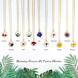 Birth Flower Necklace | Personalized Birthday Gift | Dried Pressed Flower Necklace | Resin Art | Birth Flower Jewelry | Bridesmaids Gift