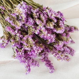 Purple statice grass dried flowers bunch for wedding or DIY home decor