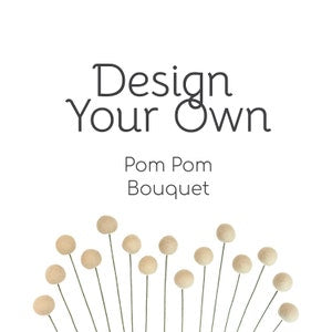 Felt pom pom flower bouquet with cream round blossoms on thin stems