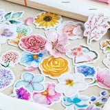 45pcs colorful flower stickers, bullet journal flower stickers, flower planner stickers, scrapbook stickers gift decoration envelope seal