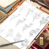 30 Flower Doodles, Printable Worksheets, Flowers for Bullet Journal, Flower Doodle, Floral Doodles