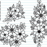 Flower Svg Files, Flower Svg Bundle, Flower Border Svg, Flower Svg Cut Files, Floral Bouquet Svg, Svg Files For Cricut And Silhouette.