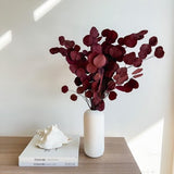 Burgundy Silver Dollar Eucalyptus, Dried Flowers, Preserved florals, Home accents, Natural Home Decor, Flowers for wedding, DIY florals