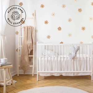 Boho Daisy Flowers wall decals, Plastic-Free Wall Stickers