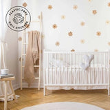 Boho Daisy Flowers wall decals, Plastic-Free Wall Stickers