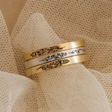 Thin Custom Ring with Engraved Flowers by Caitlyn Minimalist ¥ Handmade Floral Friendship Ring ¥ Best Friend Birthday Gift ¥ RM22F93