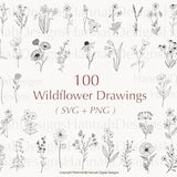 100 Wildflower Svg Bundle | Flower svg | Floral svg Bundle | wildflower svg | Floral svg | Botanical svg | Flower clipart | svg files cricut