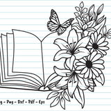 Book With Flowers Svg, Flower Book Svg, Floral Book Shirt Svg, Flowers, Teacher Svg, Reading Teacher Svg, Book Svg, Svg Files For Cricut.