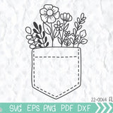 Flower Svg, Wildflower Svg, Wildflower pocket SVG, Hand Drawn Wildflower Svg file for Cricut, Wild flower drawing svg Batanical Svg Cut file