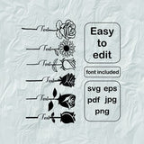Flowers with text svg, editable rose file, flower bundle, rose svg, rose with text, sublimation flower design, editable flower design