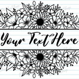 Flower Border Svg, Split Flower Frame Svg, Floral Frame Svg, Flower Svg Files, Split Monogram Svg, Floral Border Svg, Flower Wedding Svg.
