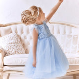 Flower girl dress dusty blue, Flower girl dress tutu, Party dress for girls, Flower girl dress tulle, Birthday dress girl, Lace flower girl