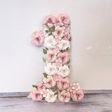Floral Number Ò1Ó, Paper flower number, Flower letters, Flower initials, 1st Birthday Number 1, floral letter monogram